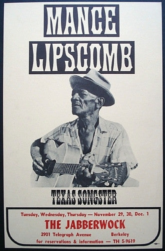 AOR1.080 - Mance Lipscomb Poster - Jabberwock - Condition - 1.5