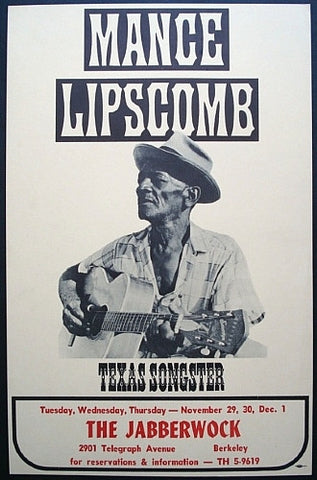 AOR1.080 - Mance Lipscomb Poster - Jabberwock - Condition - 1.5