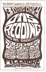 AOR2.044 - Otis Redding Handbill - Fillmore Auditorium - Condition - 1.5