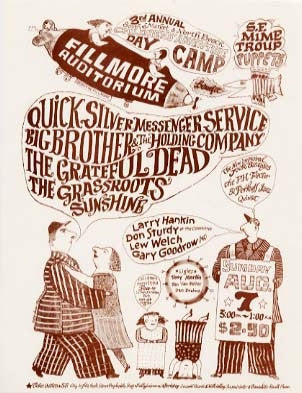 AOR2.068 - The Grateful Dead Handbill - Fillmore Auditorium - Condition - 2