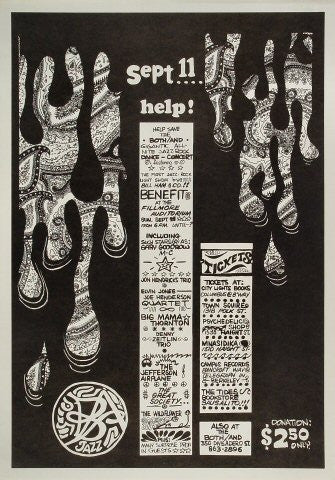 AOR2.074 - Jefferson Airplane Handbill - Both/And Club Benefit - Fillmore Auditorium - Condition - 2.5