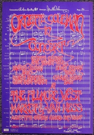 AOR2.080 - Ornette Coleman Poster - Fillmore Auditorium - Condition - 1