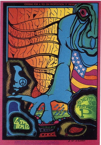 AOR2.089 - Jefferson Airplane Poster - Fillmore Auditorium - Condition - 1.5