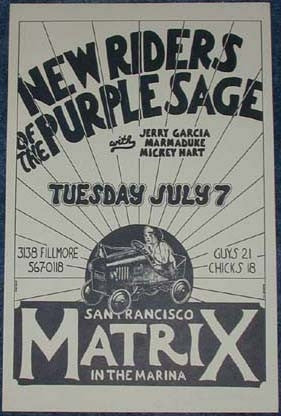 AOR2.105 - New Riders of the Purple Sage Poster - The Matrix - Condition - 1