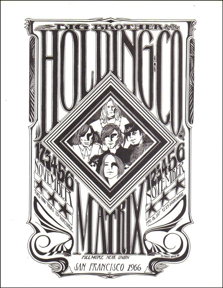 AOR2.111 - Big Brother & The Holding Company Handbill - The Matrix - Condition - 1