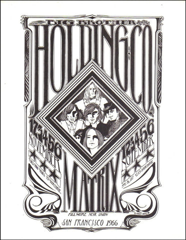 AOR2.111 - Big Brother & The Holding Company Handbill - The Matrix - Condition - 1