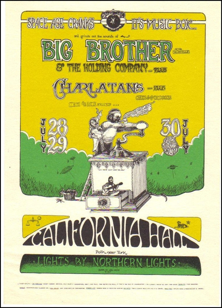 AOR2.139 - Big Brother & The Holding Company Handbill - California Hall - Condition - 1