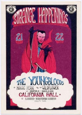 AOR2.140 - The Youngbloods Handbill - California Hall - Condition - 1