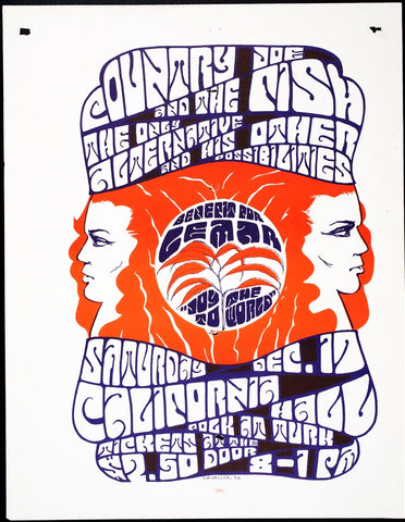 AOR2.146 - Country Joe & the Fish Poster - California Hall - Condition - 2