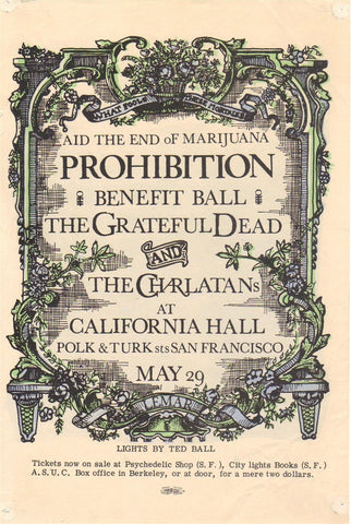 AOR2.147 - The Grateful Dead Handbill - California Hall - Condition - 2