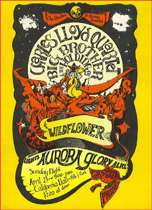 AOR2.151 - Big Brother & The Holding Company Poster - California Hall - Condition - 1