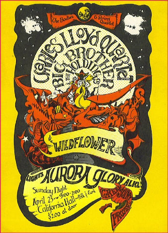 AOR2.151 - Big Brother & The Holding Company Poster - California Hall - Condition - 1