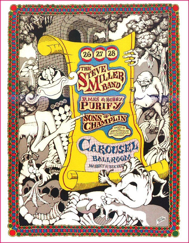 AOR2.168 - Steve Miller Blues Band Poster - Carousel Ballroom - Condition - 1