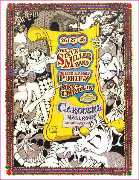 AOR2.168 - Steve Miller Blues Band Poster - Carousel Ballroom - Condition - 1