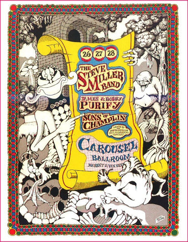 AOR2.168 - Steve Miller Blues Band Poster - Carousel Ballroom - Condition - 1