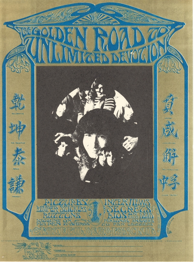 AOR2.192 - The Grateful Dead Poster - Greatful Dead Fan Club - Condition - 2
