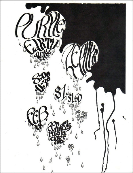 AOR2.264 - Purple Earthquake Handbill - Berkeley High School - Condition - 1