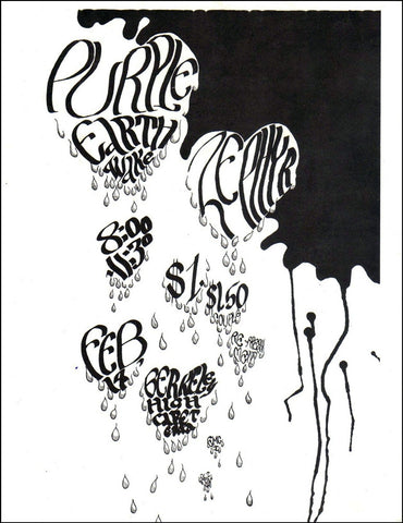 AOR2.264 - Purple Earthquake Handbill - Berkeley High School - Condition - 1