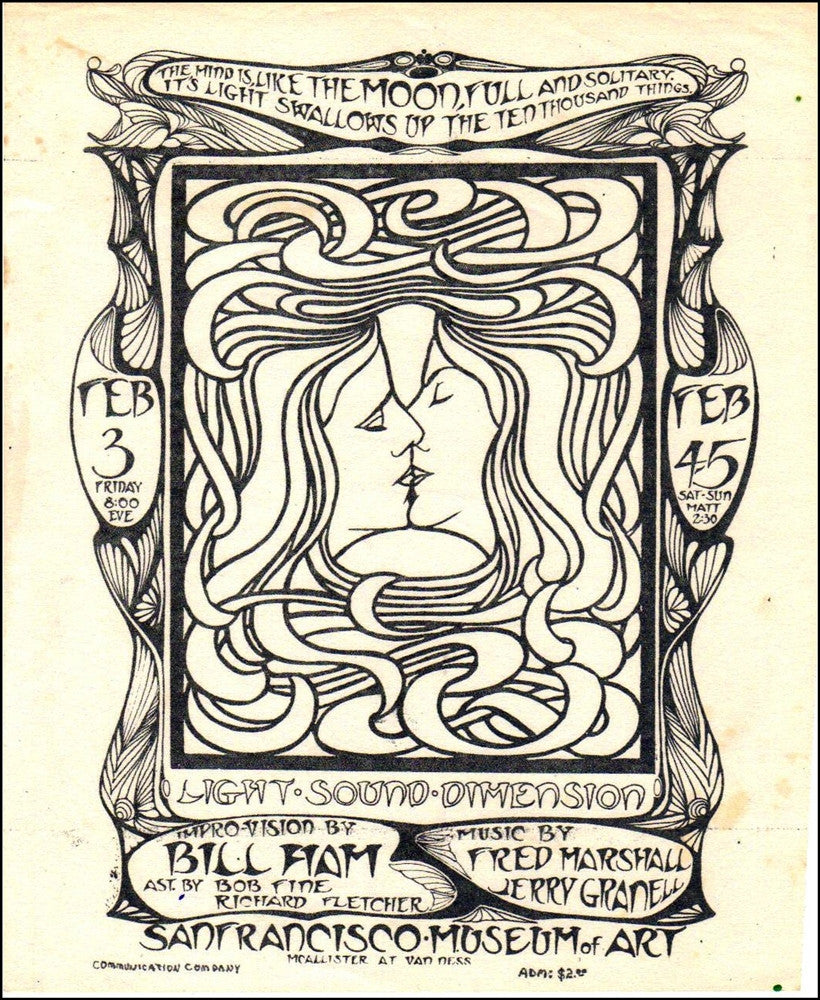 AOR2.361 - Light Sound Dimension Handbill - Black & White - Mueseum of Art - Condition - 1.5