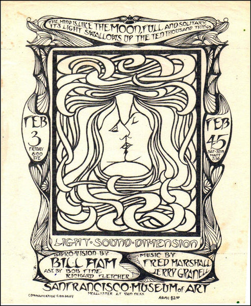 AOR2.361 - Light Sound Dimension Handbill - Black & White - Mueseum of Art - Condition - 1.5