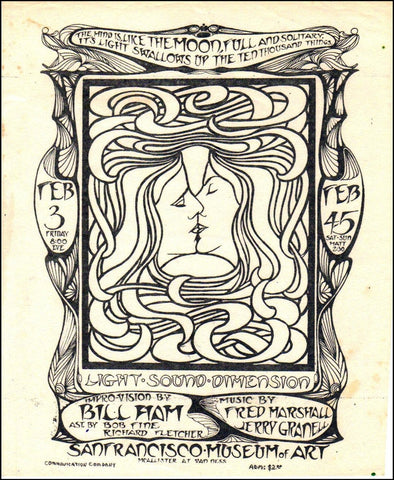 AOR2.361 - Light Sound Dimension Handbill - Black & White - Mueseum of Art - Condition - 1.5