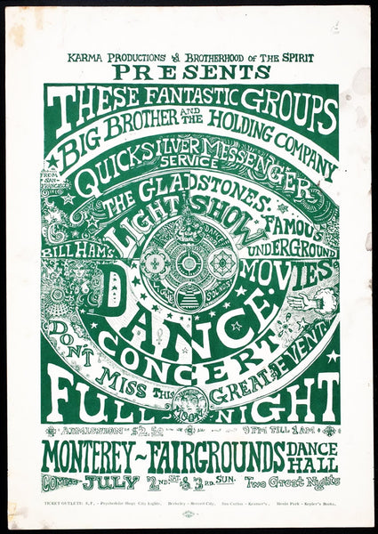 AOR3.033 - Big Brother & The Holding Company Poster - Monterey Fairgrounds - Condition - 1.5