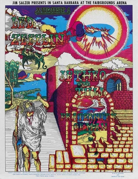 AOR3.041 - Led Zeppelin Poster - Earl Warrens Showgrounds - Condition - 1.5