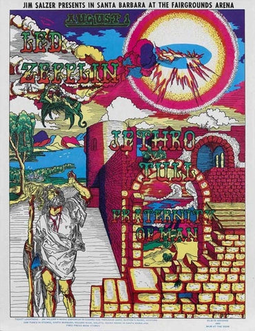 AOR3.041 - Led Zeppelin Poster - Earl Warrens Showgrounds - Condition - 1.5