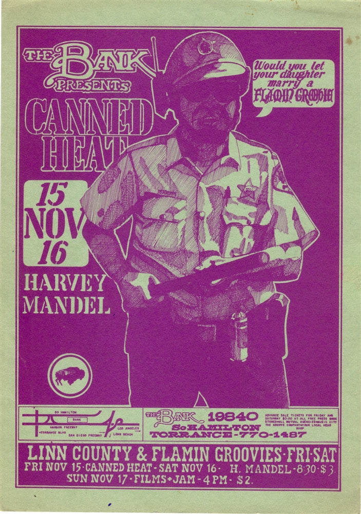 AOR3.088 - Canned Heat Handbill -  The Bank - Condition - 1.5