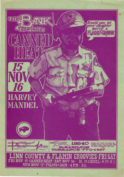 AOR3.088 - Canned Heat Handbill -  The Bank - Condition - 1.5