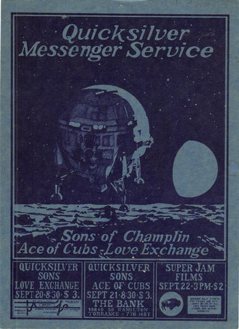 AOR3.089 - Quicksilver Messenger Service Handbill - The Bank - Condition - 2
