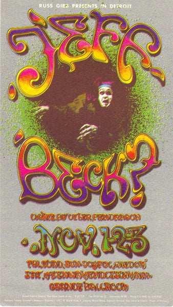 AOR3.155 - Jeff Beck Handbill - Grande Ballroom - Condition - 1