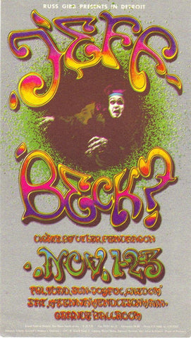 AOR3.155 - Jeff Beck Handbill - Grande Ballroom - Condition - 1