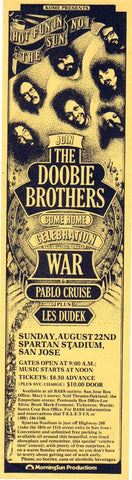 AOR4.018 - The Doobie Brothers Handbill - Spartan Stadium - Condition - 1