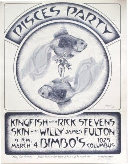 AOR4.025 - Kingfish with Rick Stevens Poster - Bimbo's  - Condition - 1.5