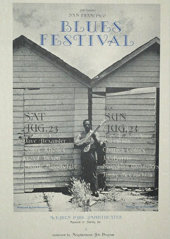AOR4.037 - Dave Alexander Poster - 3rd Annual San Francisco Blues Festival - McLaren Park - Condition - 2