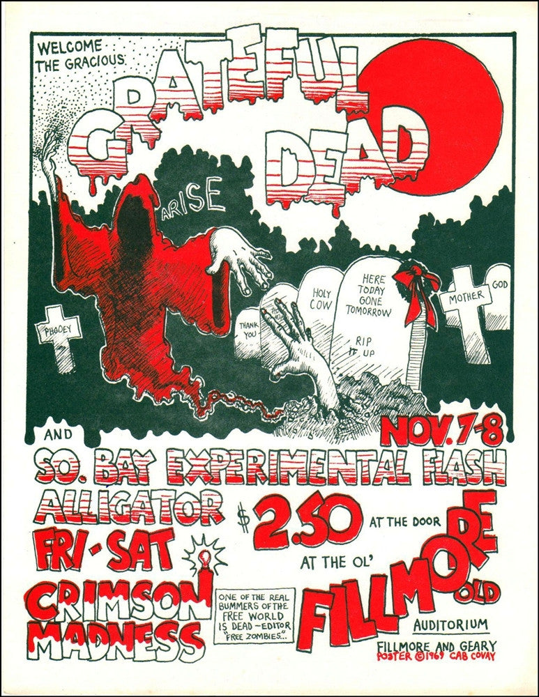 AOR4.057 - The Grateful Dead Handbill - Fillmore Auditorium - Condition - 1.5