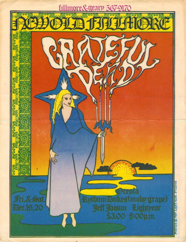 AOR4.058 - The Grateful Dead Handbill - Fillmore Auditorium - Condition - 2