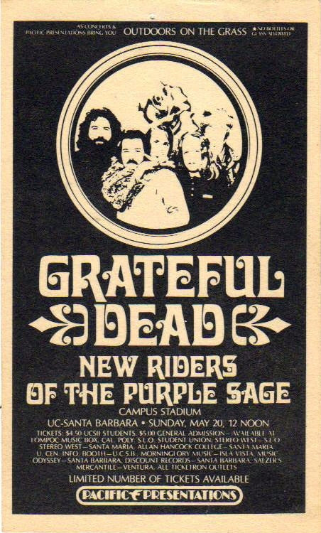 AOR4.114 - The Grateful Dead Handbill - U.C. Santa Barbara - Condition - 2
