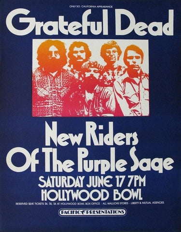 AOR4.122 - The Grateful Dead Poster - Hollywood Bowl - Condition - 2