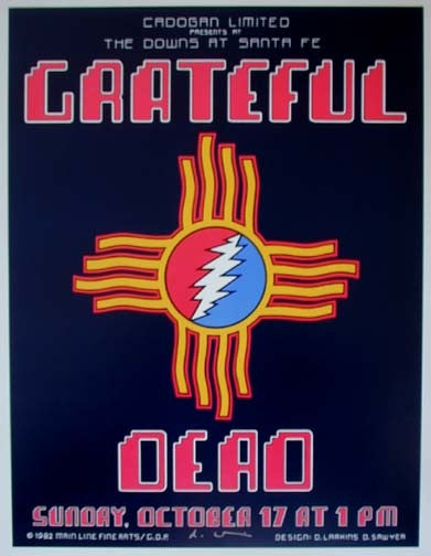 AOR4.153 - The Grateful Dead Poster - Sante Fe Downs - Condition - 1.5