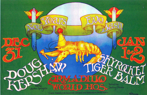 AOR4.168 - Doug Kershaw Handbill - New Year's Eve Bash, 1970 - Armadillo World Headquarters - Condition - 1.5