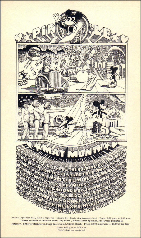 AORP255R - Big Brother & The Holding Company Handbill - Pinnacle Concert Calendar, Los Angeles, 1968 - Condition - 1