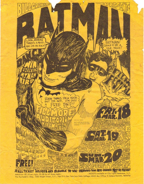 BG002 - The Mystery Trend Handbill - Fillmore Auditorium (18 - Mar - 66) Condition - 2.5