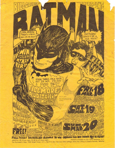 BG002 - The Mystery Trend Handbill - Fillmore Auditorium (18 - Mar - 66) Condition - 2.5