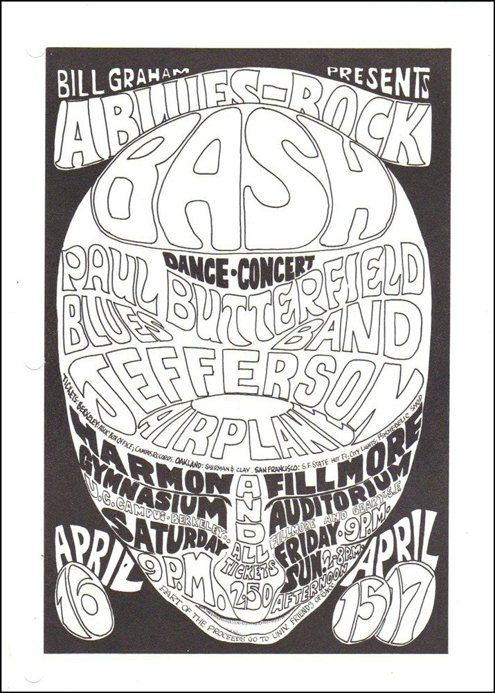BG003 - Butterfield Blues Band Handbill - Fillmore Auditorium (15 - Apr - 66) Condition - 2