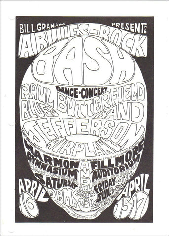 BG003 - Butterfield Blues Band Handbill - Fillmore Auditorium (15 - Apr - 66) Condition - 2