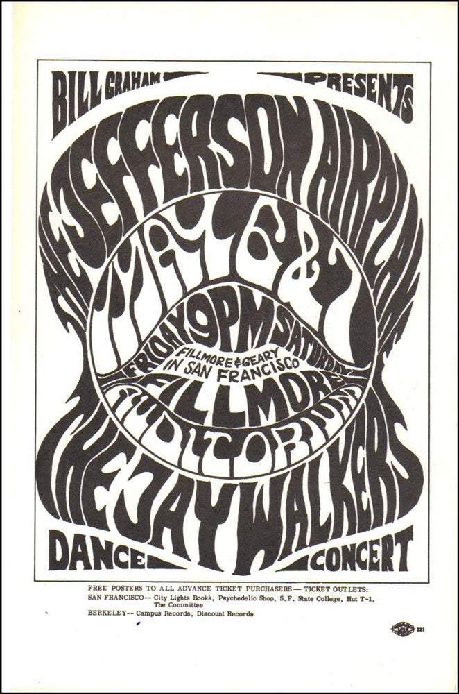BG005 - Jefferson Airplane Handbill - Fillmore Auditorium (06 - May - 66) Condition - 1