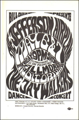 BG005 - Jefferson Airplane Handbill - Fillmore Auditorium (06 - May - 66) Condition - 1