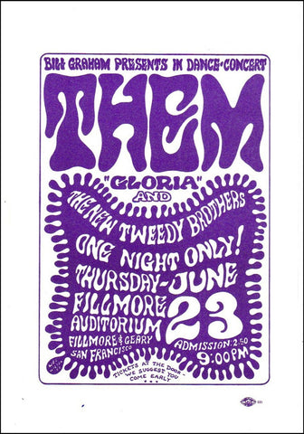 BG012 - Them Handbill - Fillmore Auditorium (23 - Jun - 66) Condition - 1